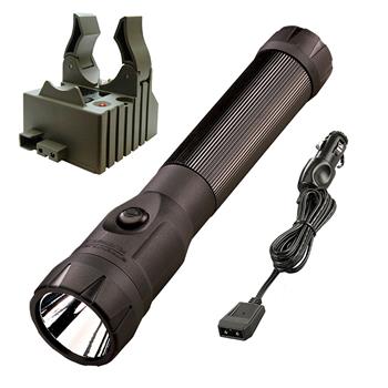 Black Streamlight PolyStinger LED Rechargeable Flashlight with DC Charge Cord and 1 Base