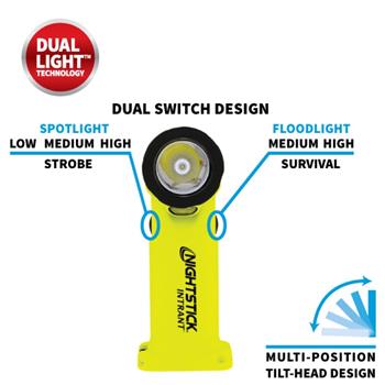 Nightstick INTRANT®  Angle Light has a dual switch design