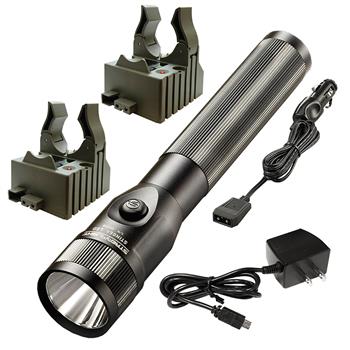 Streamlight Stinger LED Flashlight with AC and DC charge cords and two bases