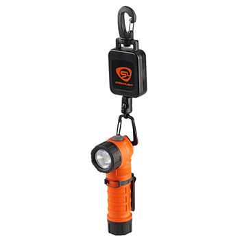 Orange Streamlight PolyTac 90X LED Flashlight with Gear Keeper retractable attachment system