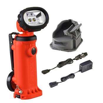 Orange Streamlight Knucklehead HAZ-LO Flood Worklight with AC/DC cords and 1 Base